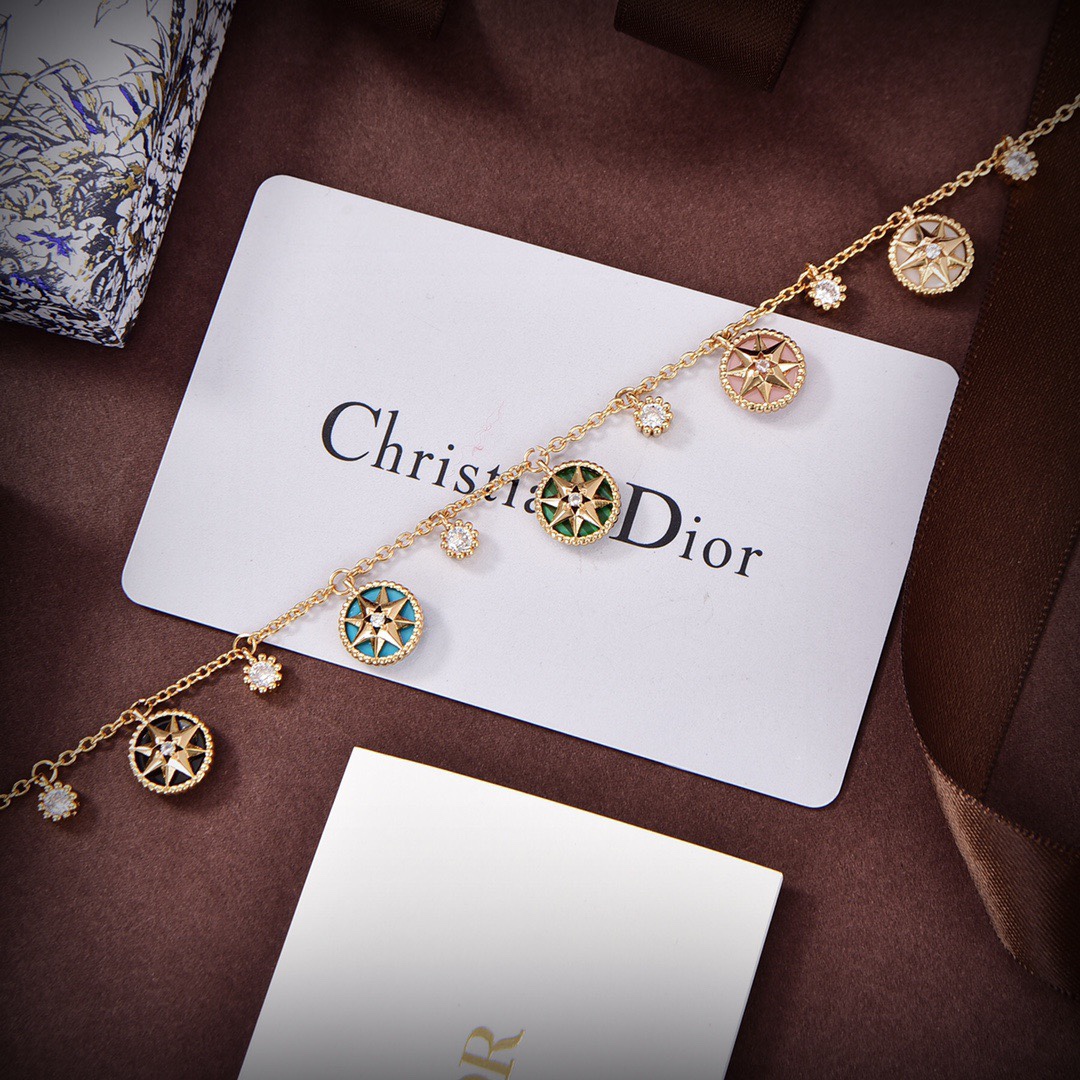 [TOP] Christian Dior hexagram compass crystal bracelet/necklace