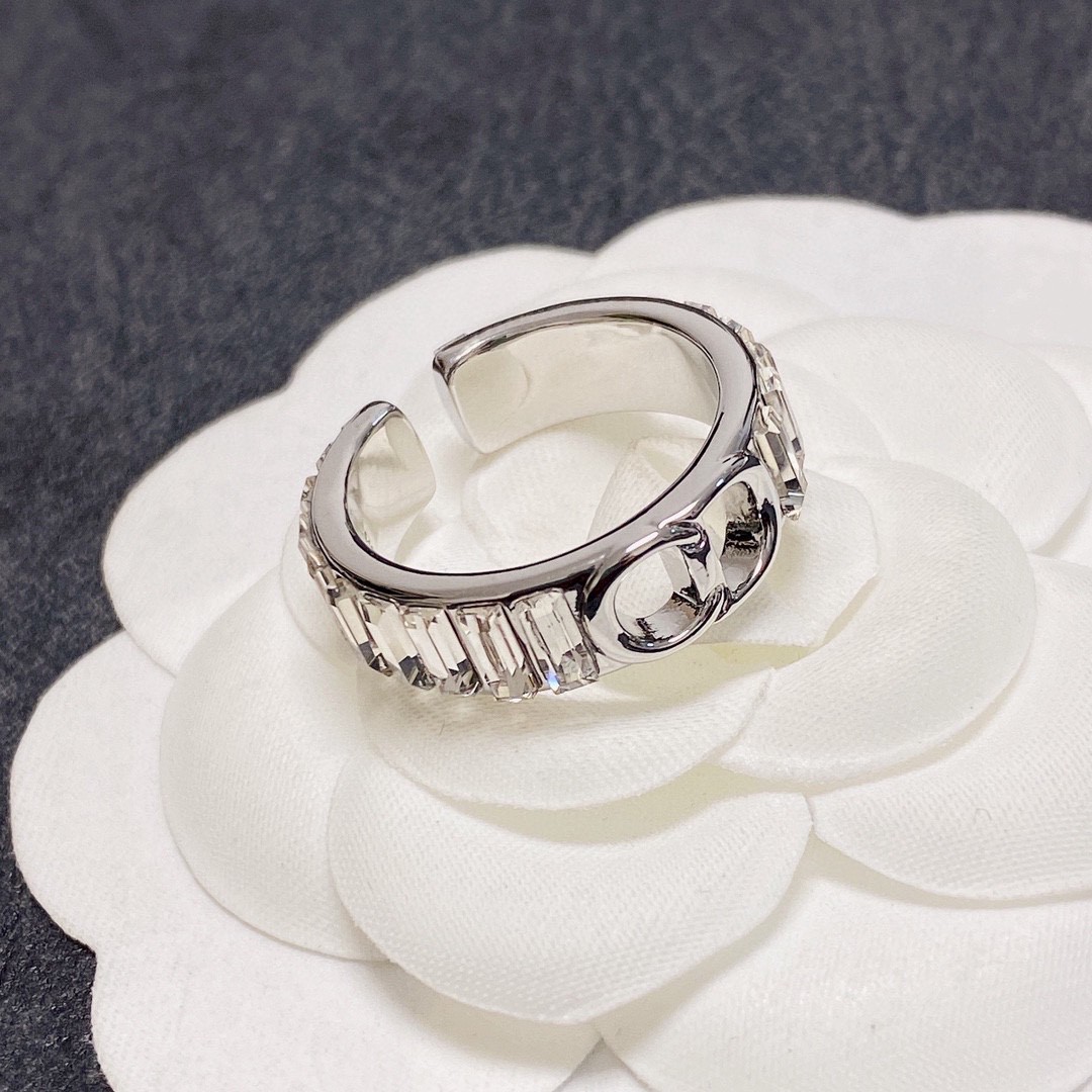 [TOP] Christian Dior CD letter ring - Silver