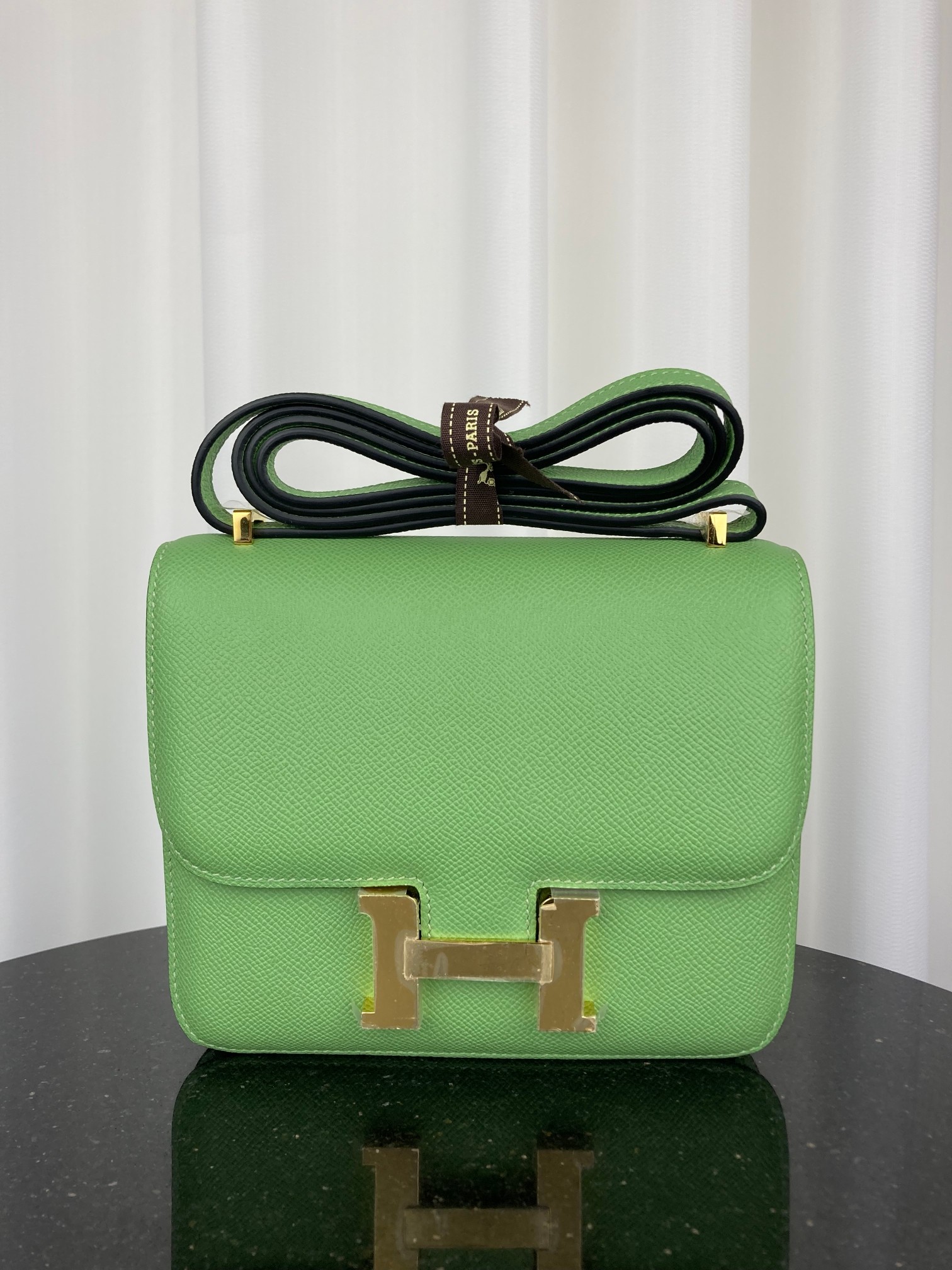 [TOP] HERMES Constance Epsom Leather - Green & GHW