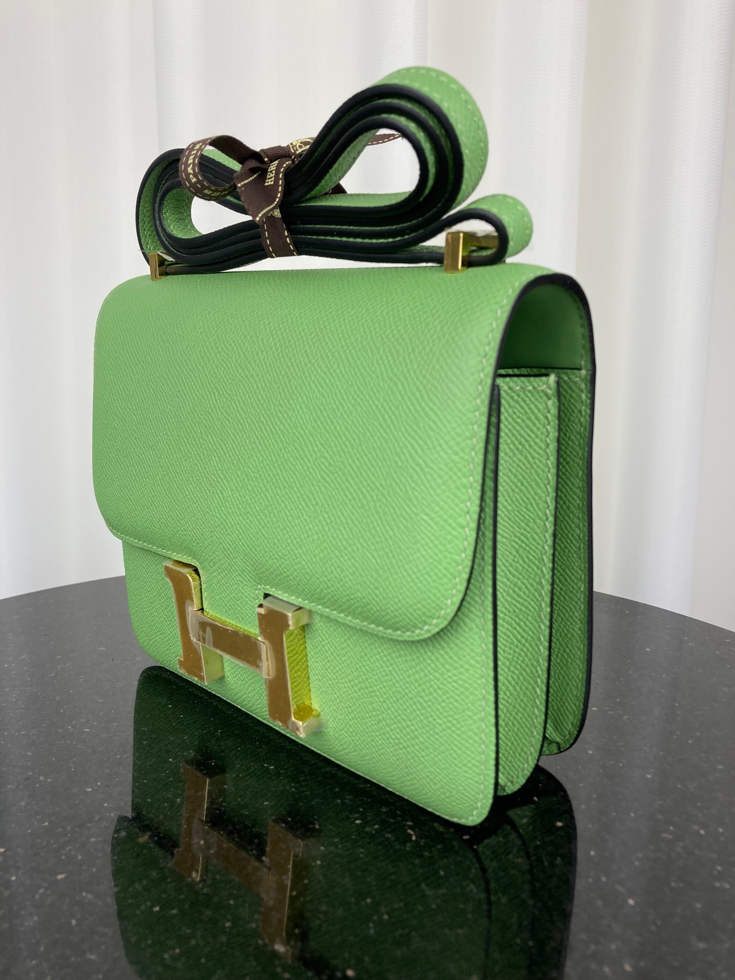 [TOP] HERMES Constance Epsom Leather - Green & GHW