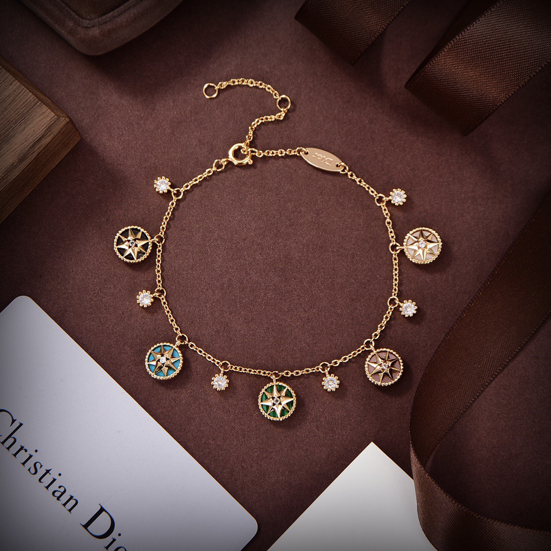 [TOP] Christian Dior hexagram compass crystal bracelet/necklace