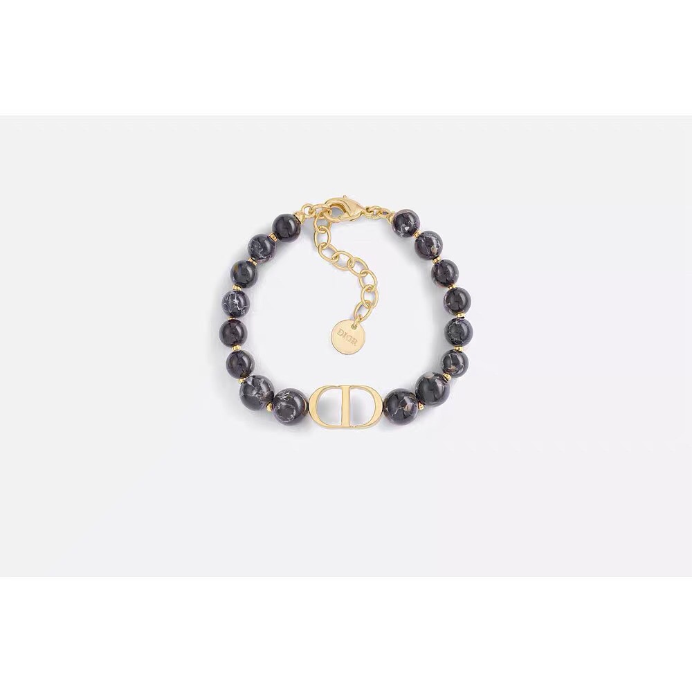 [TOP] Christian Dior bracelet in gold plated metal and black crystals bracelet/necklace