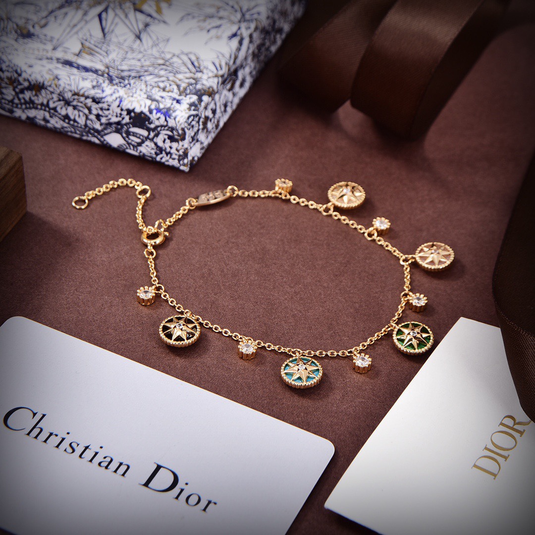 [TOP] Christian Dior hexagram compass crystal bracelet/necklace