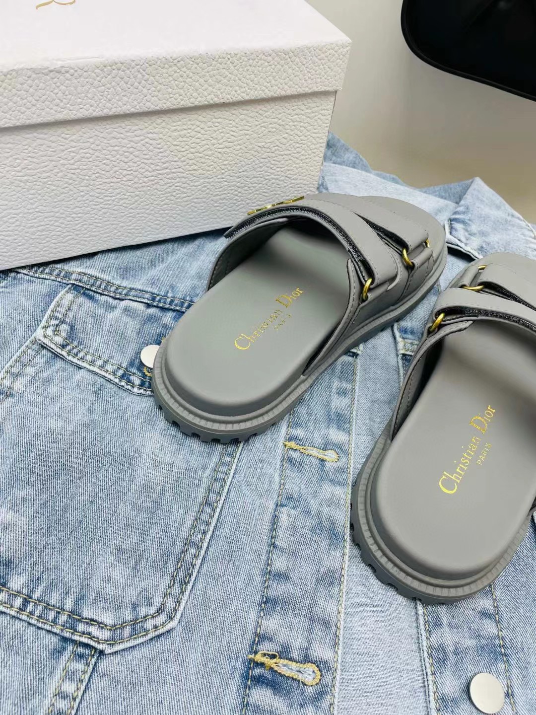 [TOP] Christian Dior Leather Dad Sandals Slides - Collection