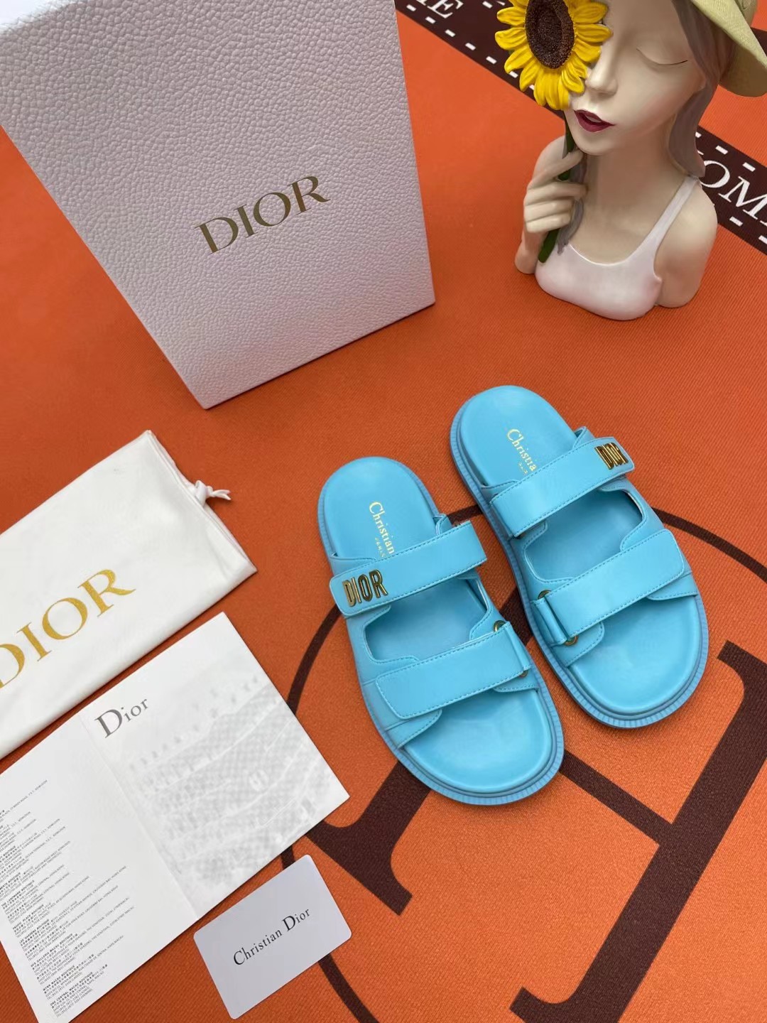 [TOP] Christian Dior Leather Dad Sandals Slides - Collection