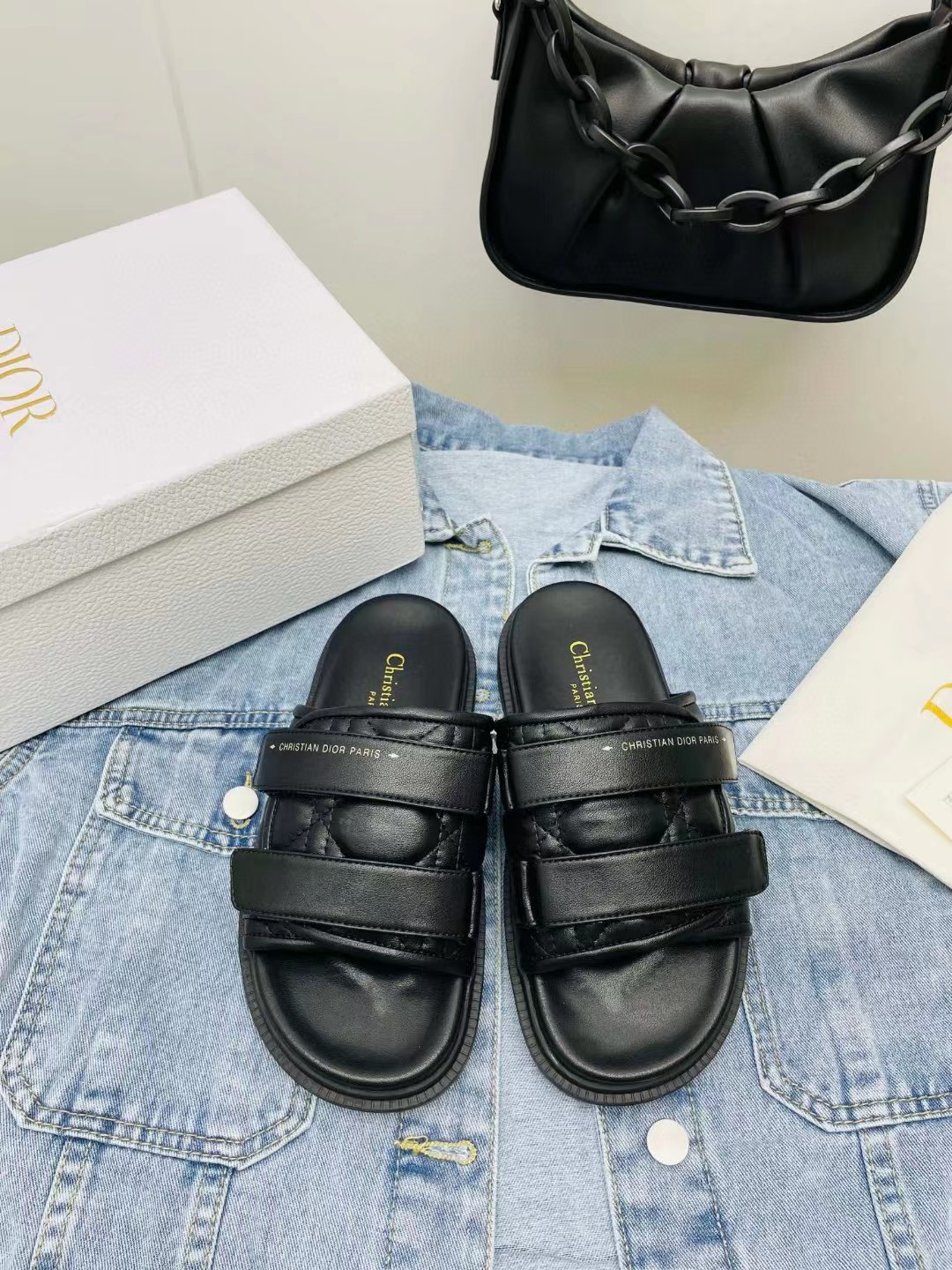[TOP] Christian Dior Leather Dad Sandals Slides - Collection