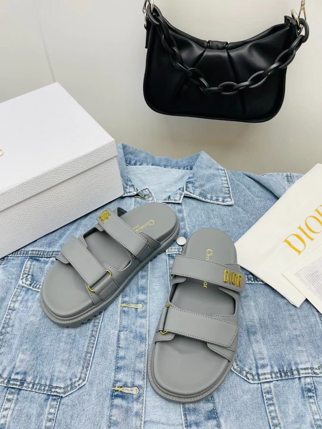 [TOP] Christian Dior Leather Dad Sandals Slides - Collection