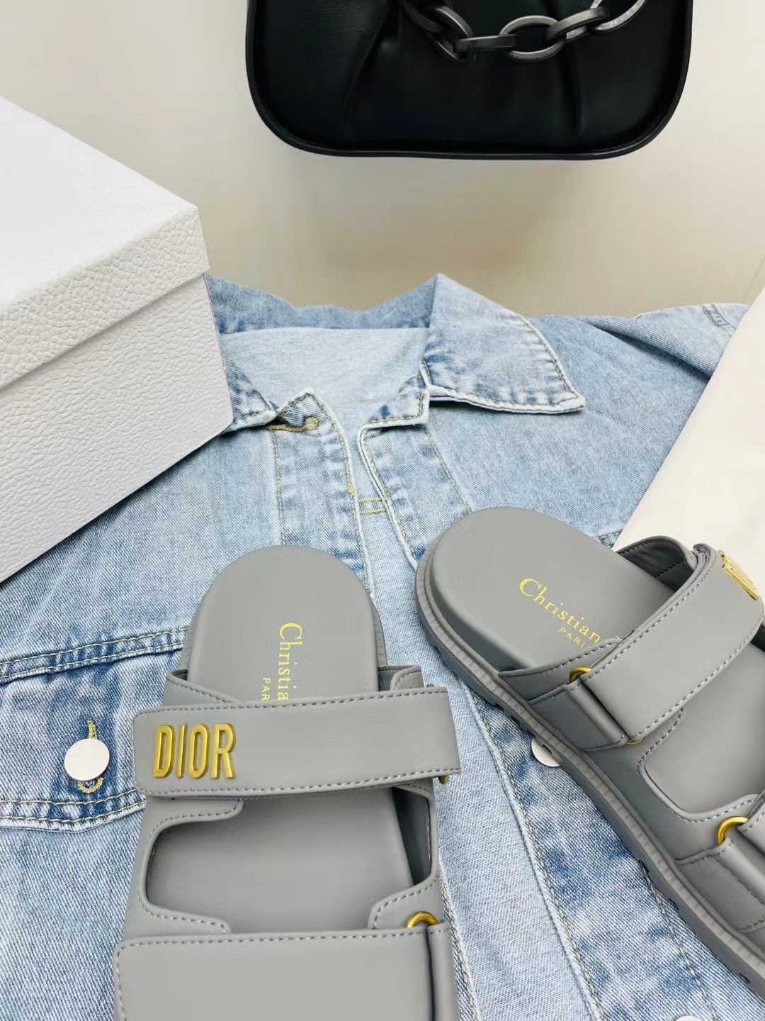 [TOP] Christian Dior Leather Dad Sandals Slides - Collection