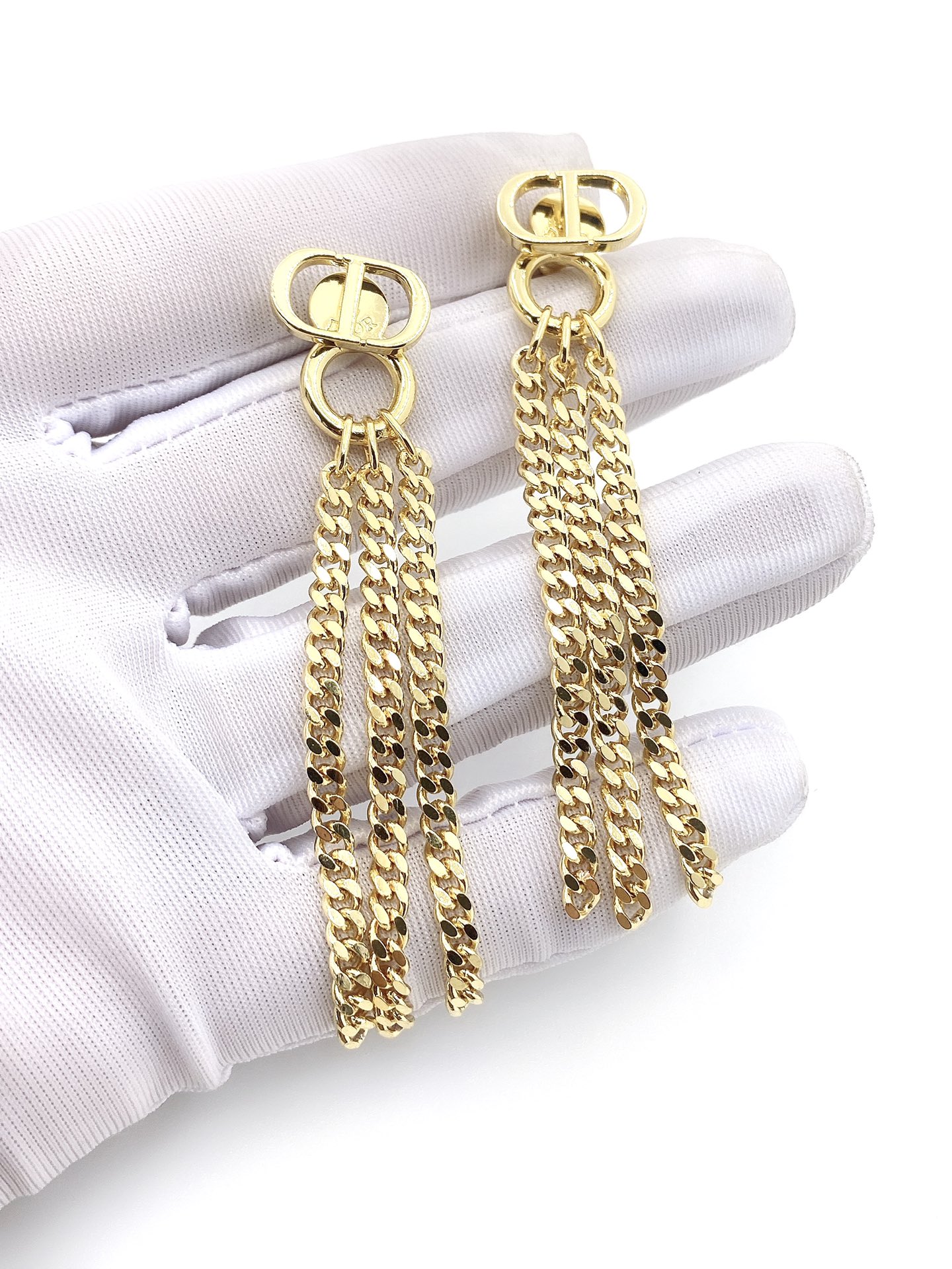 [TOP] Christian Dior CD Tassel Earrings - Gold