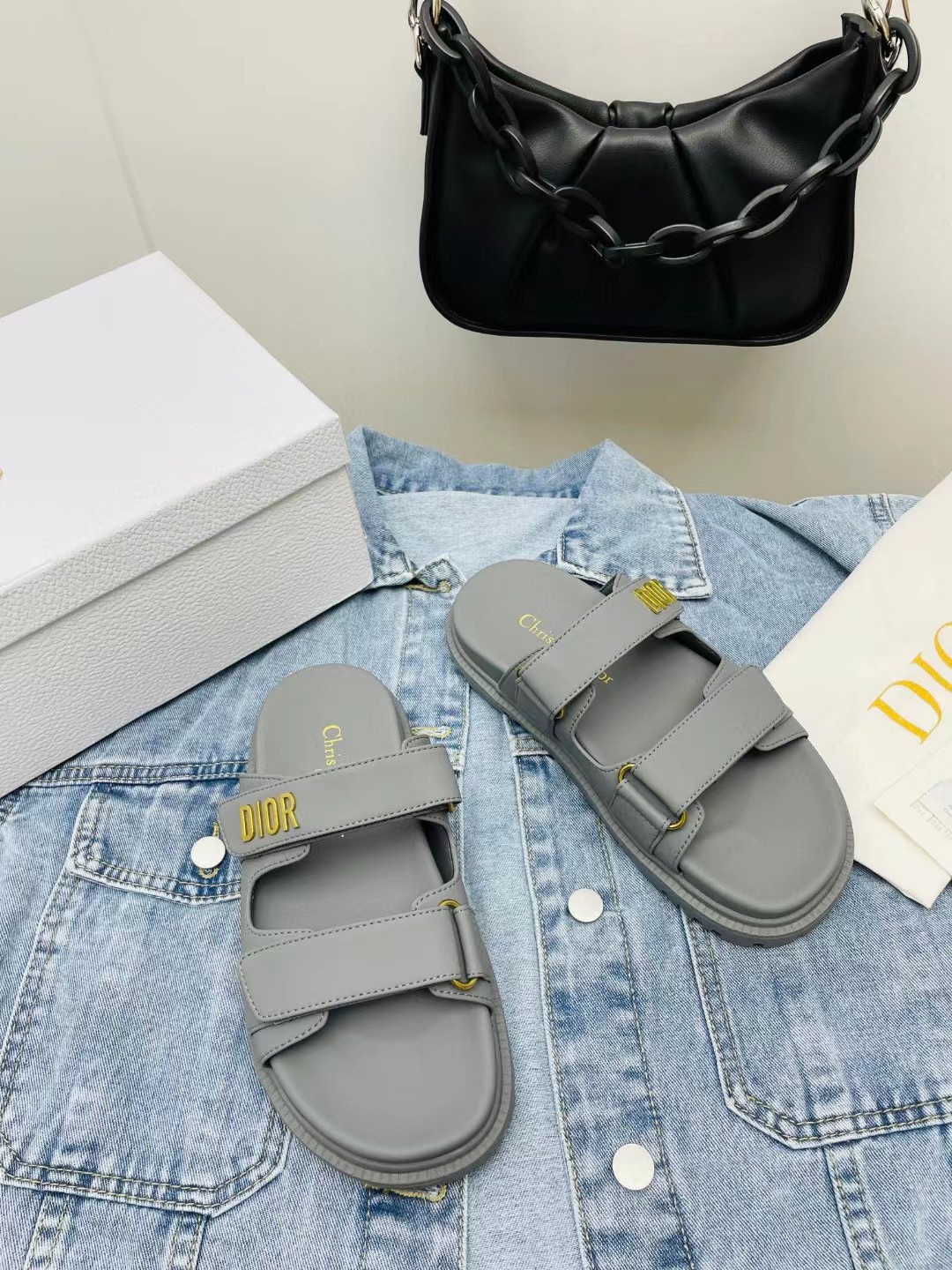 [TOP] Christian Dior Leather Dad Sandals Slides - Collection