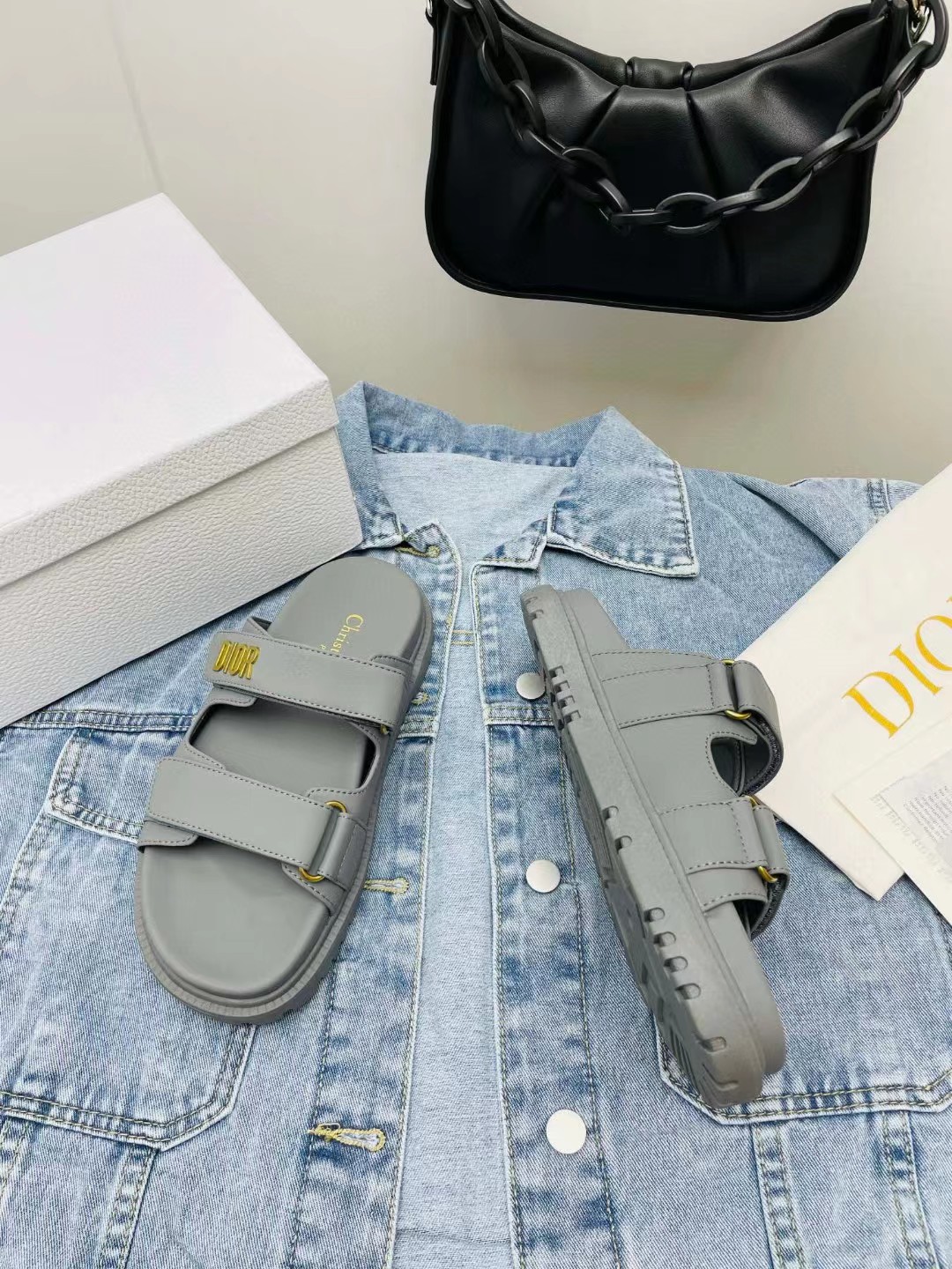 [TOP] Christian Dior Leather Dad Sandals Slides - Collection