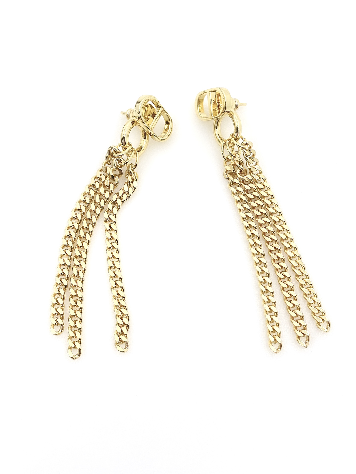 [TOP] Christian Dior CD Tassel Earrings - Gold