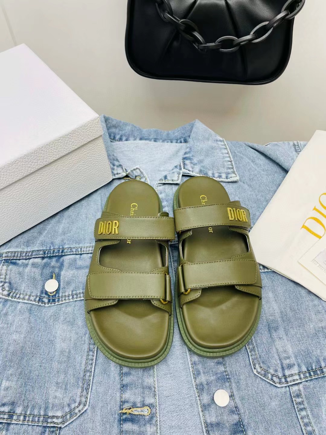 [TOP] Christian Dior Leather Dad Sandals Slides - Collection