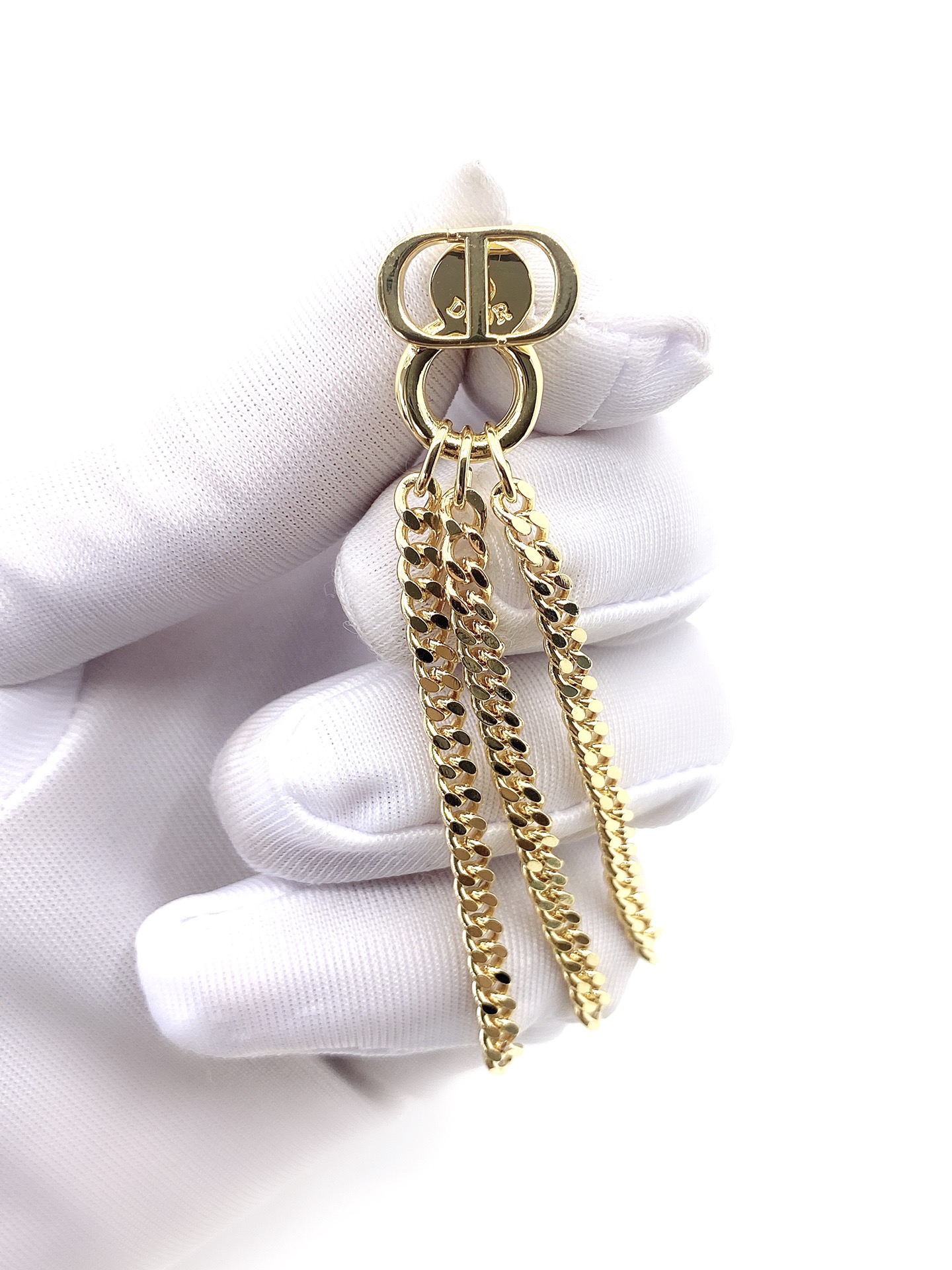 [TOP] Christian Dior CD Tassel Earrings - Gold