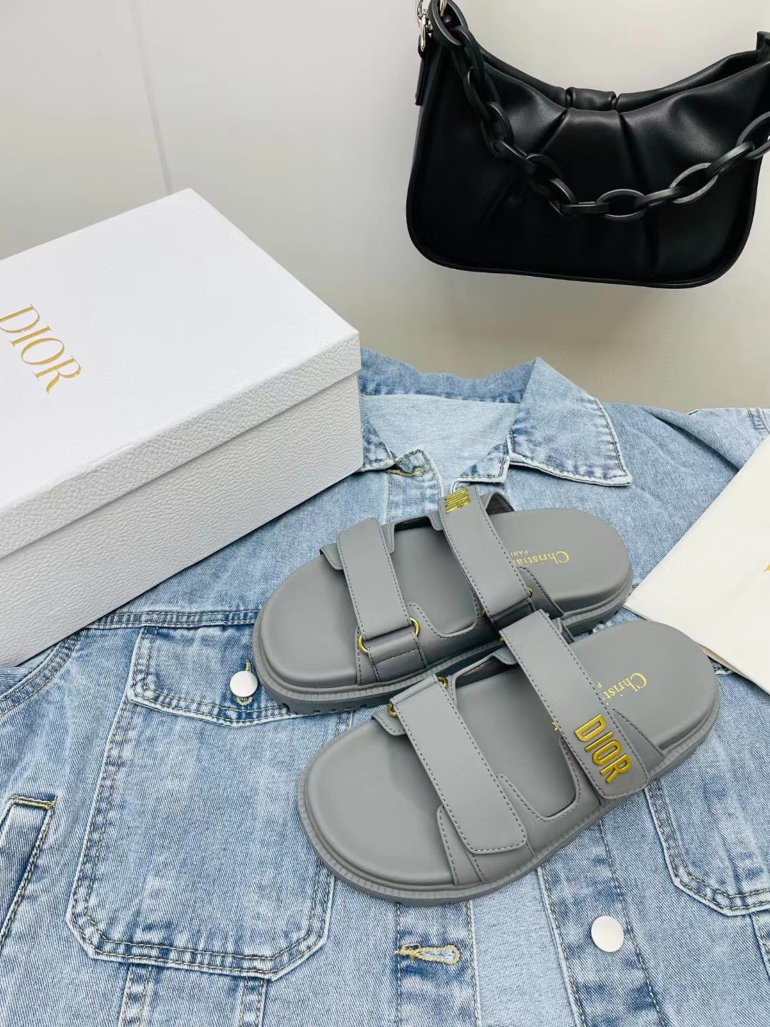 [TOP] Christian Dior Leather Dad Sandals Slides - Collection