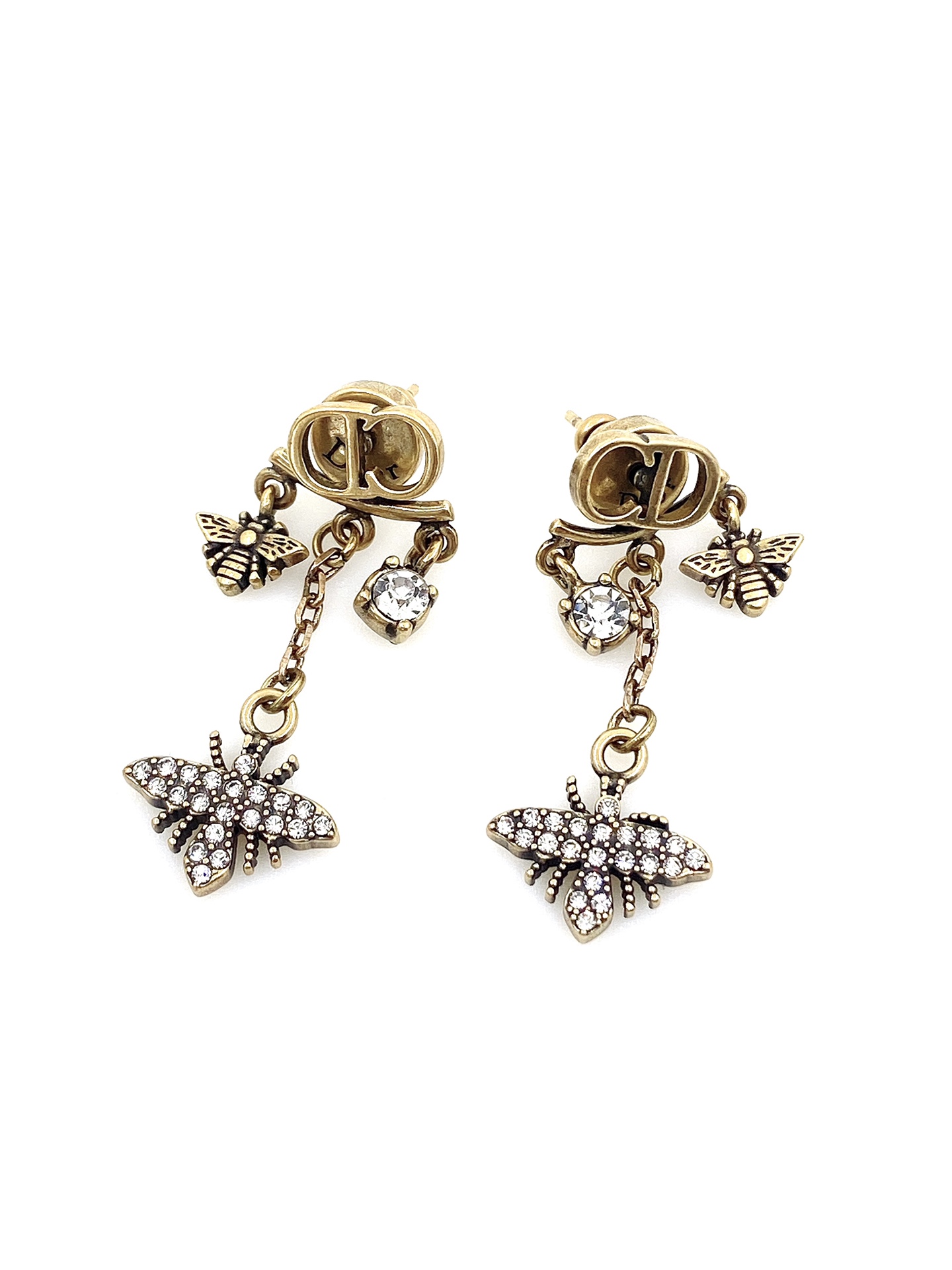 [TOP] Christian Dior Vintage Bee Earrings - Brass