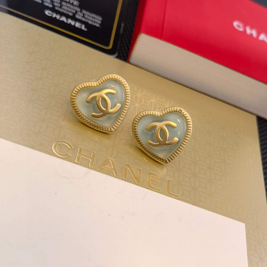 [TOP] CHANEL Double C Earrings - Gold