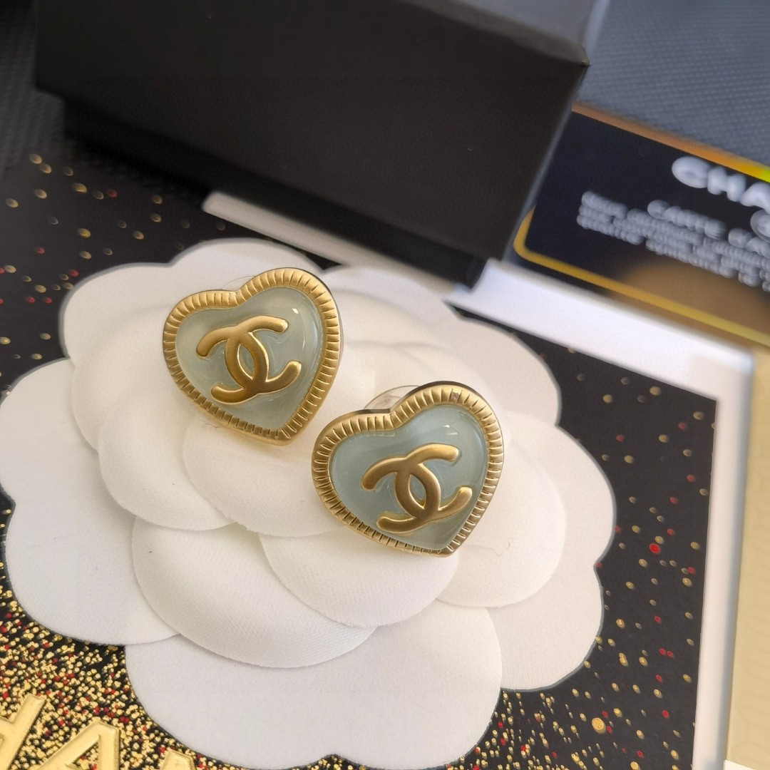 [TOP] CHANEL Double C Earrings - Gold