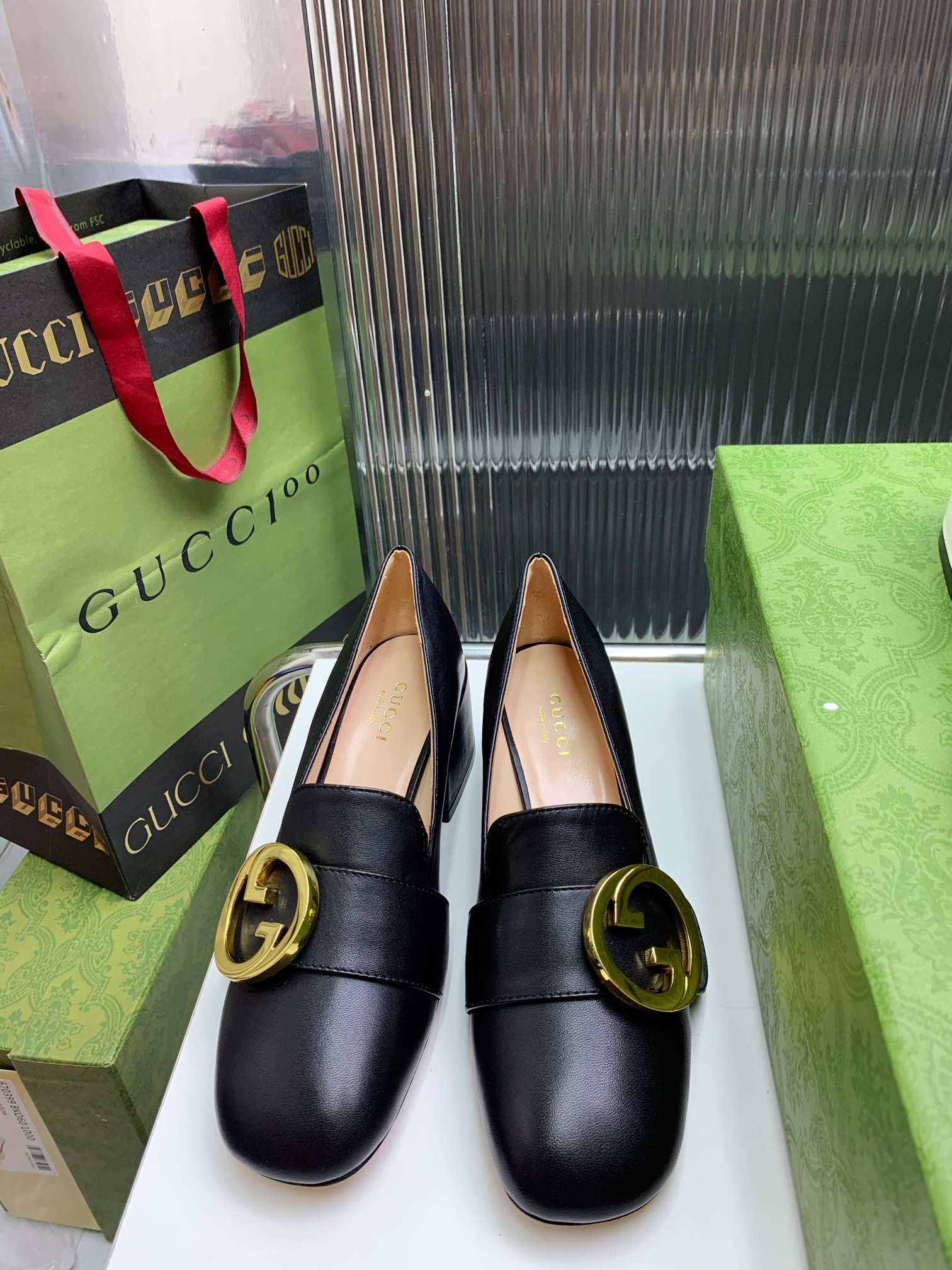 [TOP] GUCCI Double G Buckle Chunky Heel