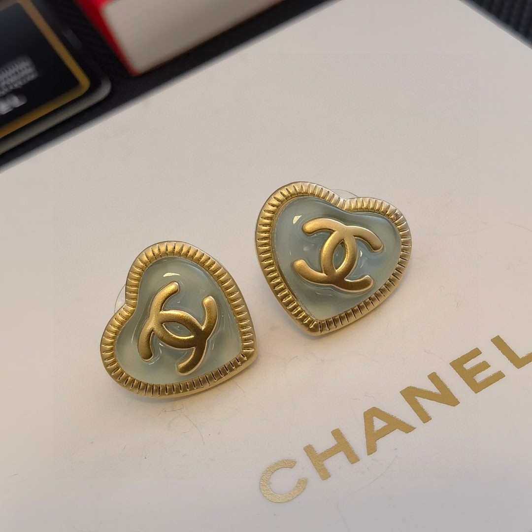 [TOP] CHANEL Double C Earrings - Gold