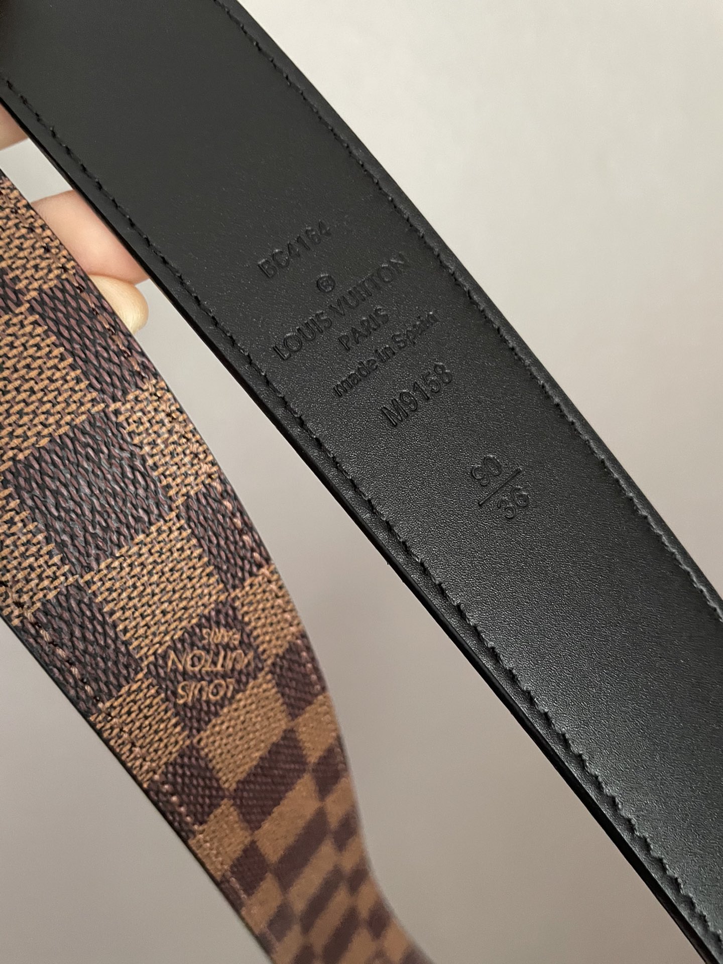 [TOP] Louis Vuitton LV LV Men's Belt Initials Damier Graphite - Brown
