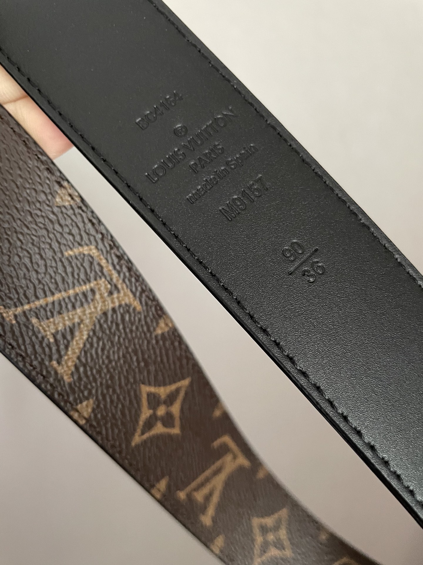 [TOP] Louis Vuitton LV LV Men's Belt Initials Damier Graphite - Brown