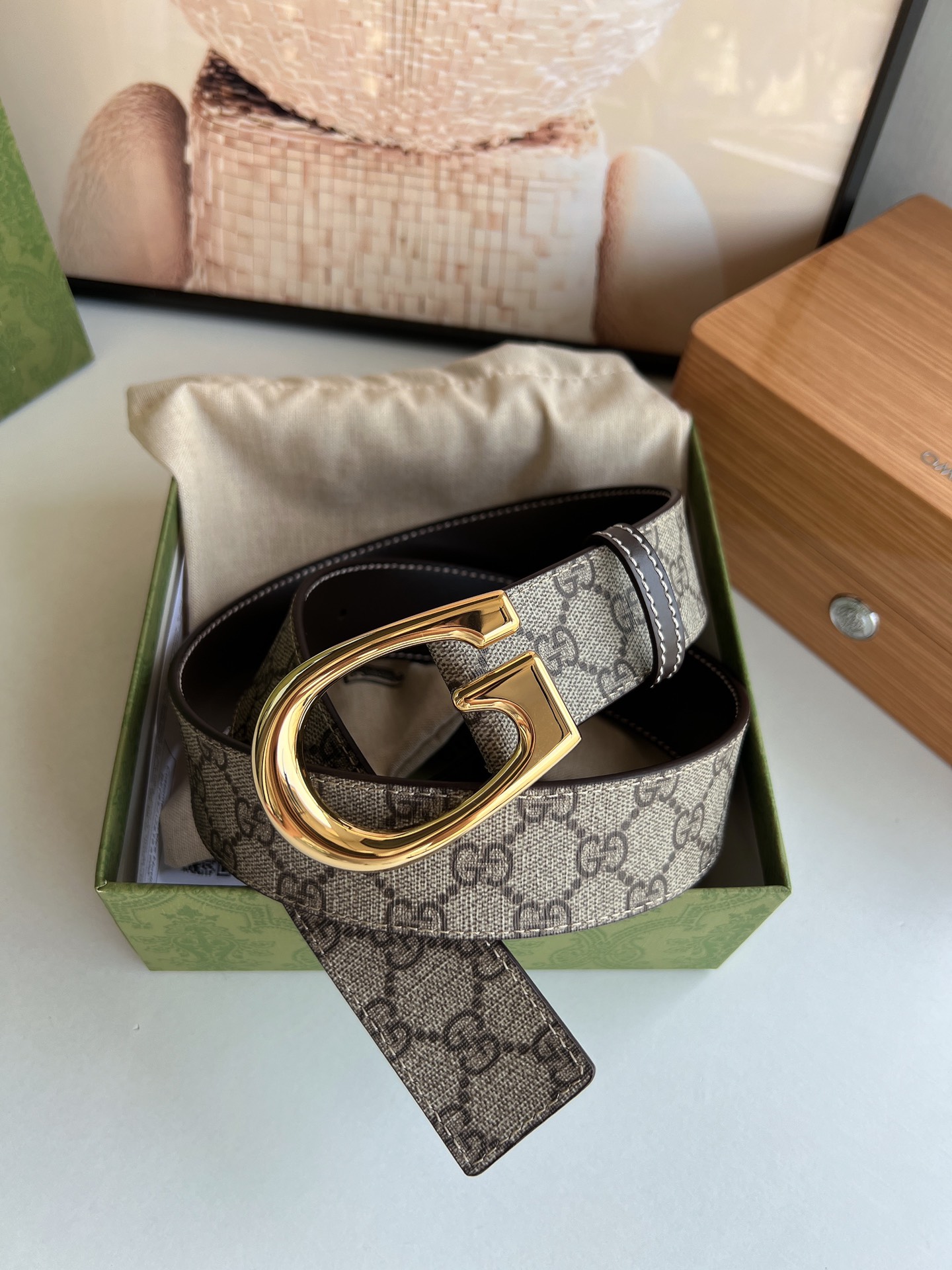 [TOP] GUCCI Men's Leather Belt G Buckle - 3 Color