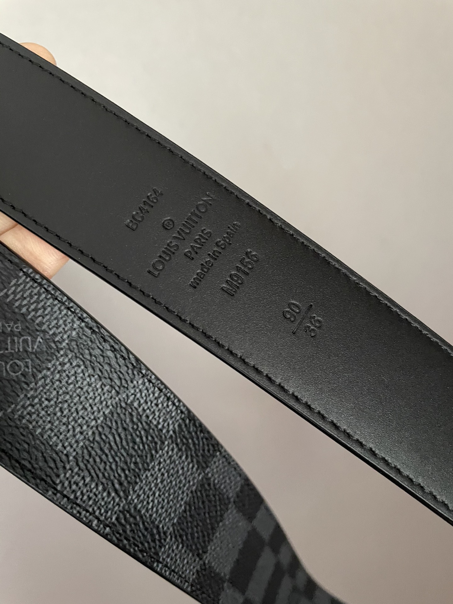 [TOP] Louis Vuitton LV LV Men's Belt Initials Damier Graphite - Black