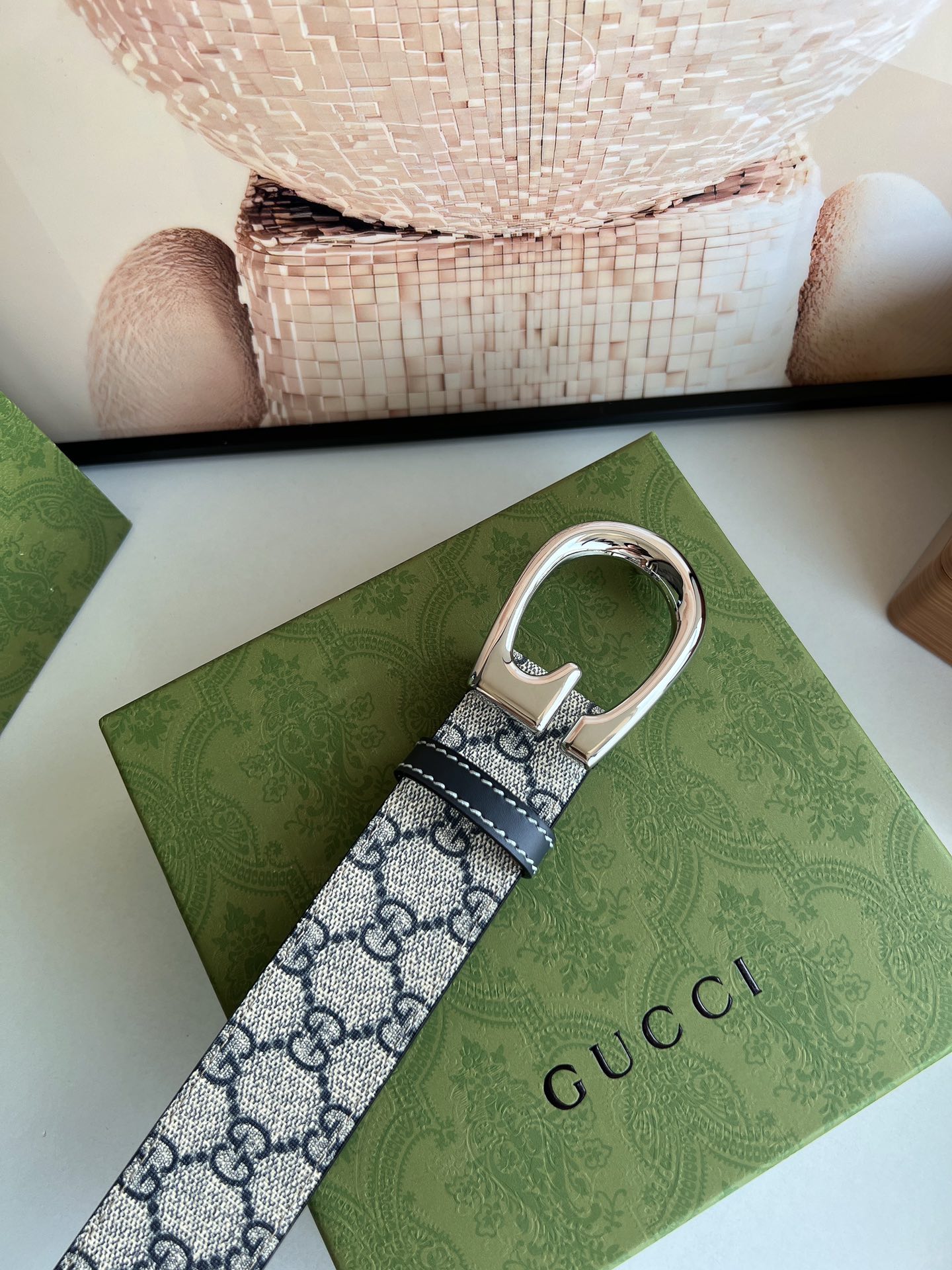 [TOP] GUCCI Men's Leather Belt G Buckle - 3 Color
