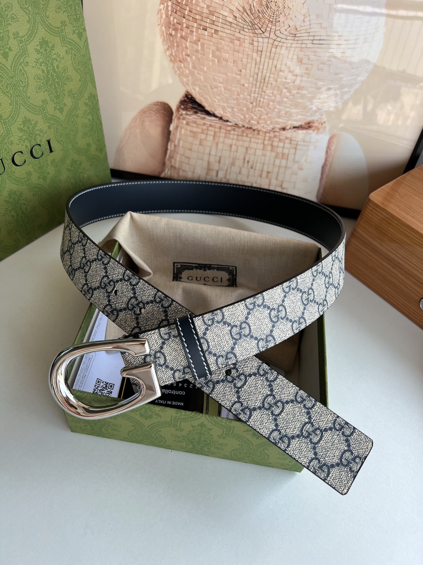 [TOP] GUCCI Men's Leather Belt G Buckle - 3 Color