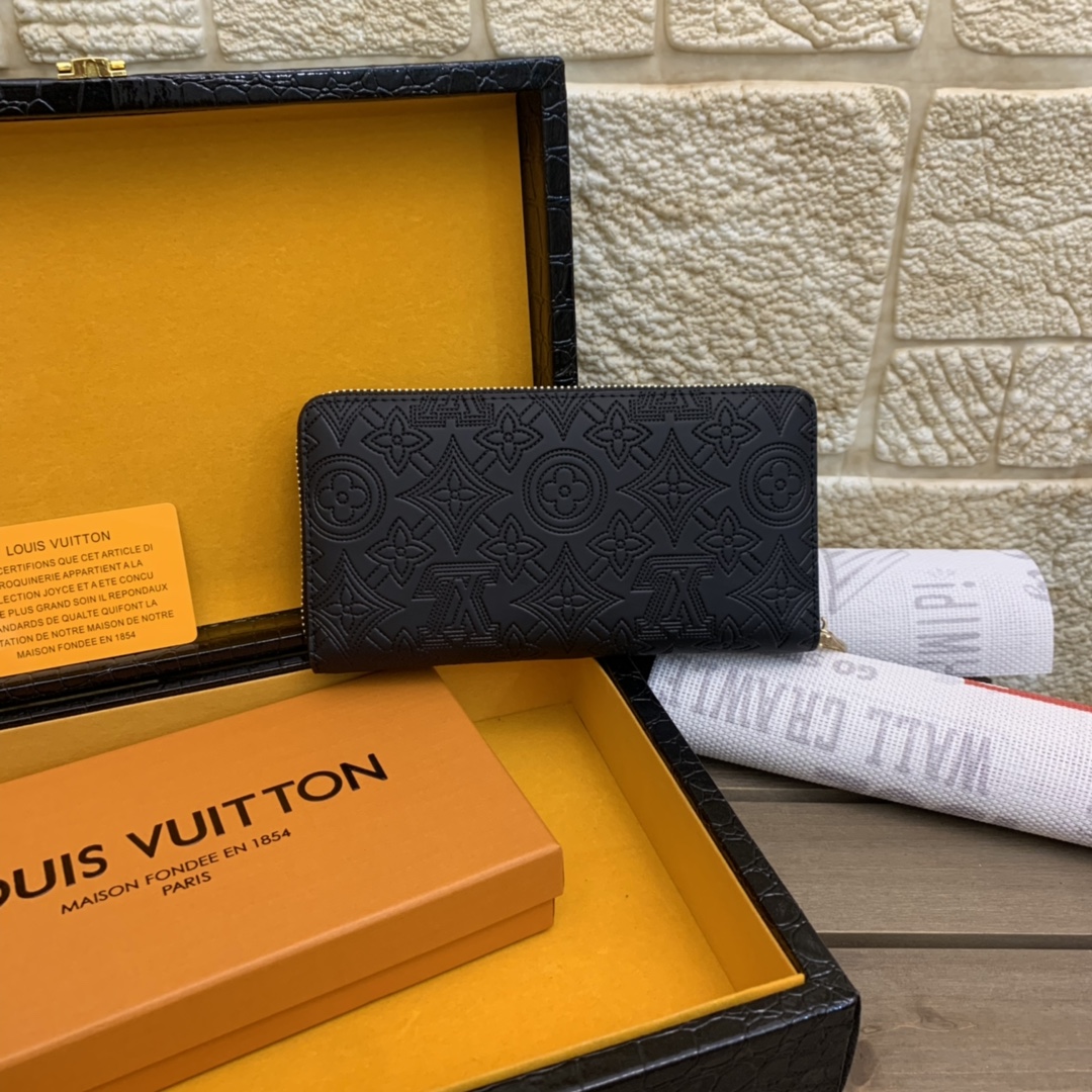 [TOP] Louis Vuitton LV LV Cowhide Wallet - Black