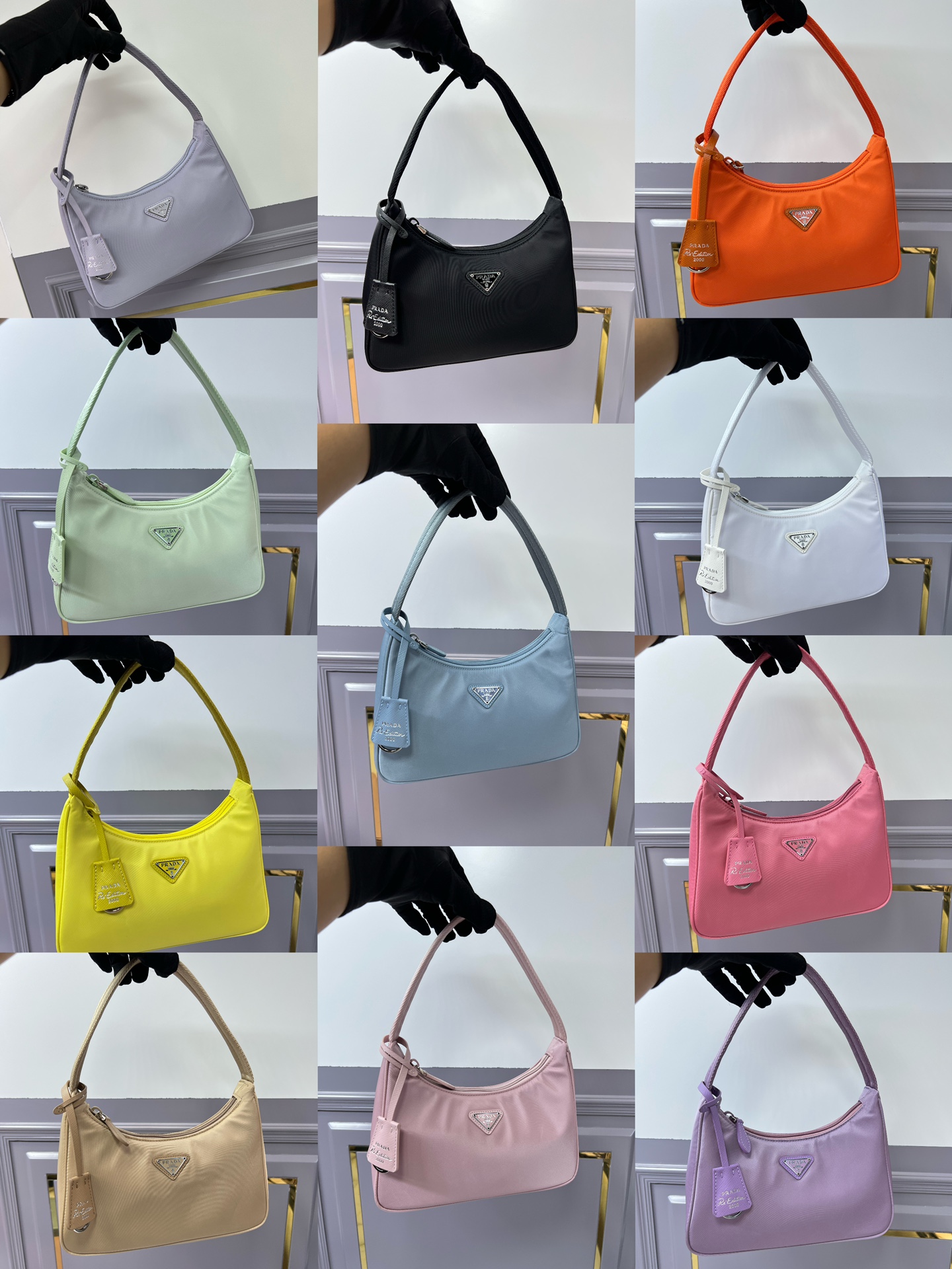 [TOP] PRADA Re-Edition 3WAY Chain Plain Hobo Bag 22*18*6.5cm - Mutile Color