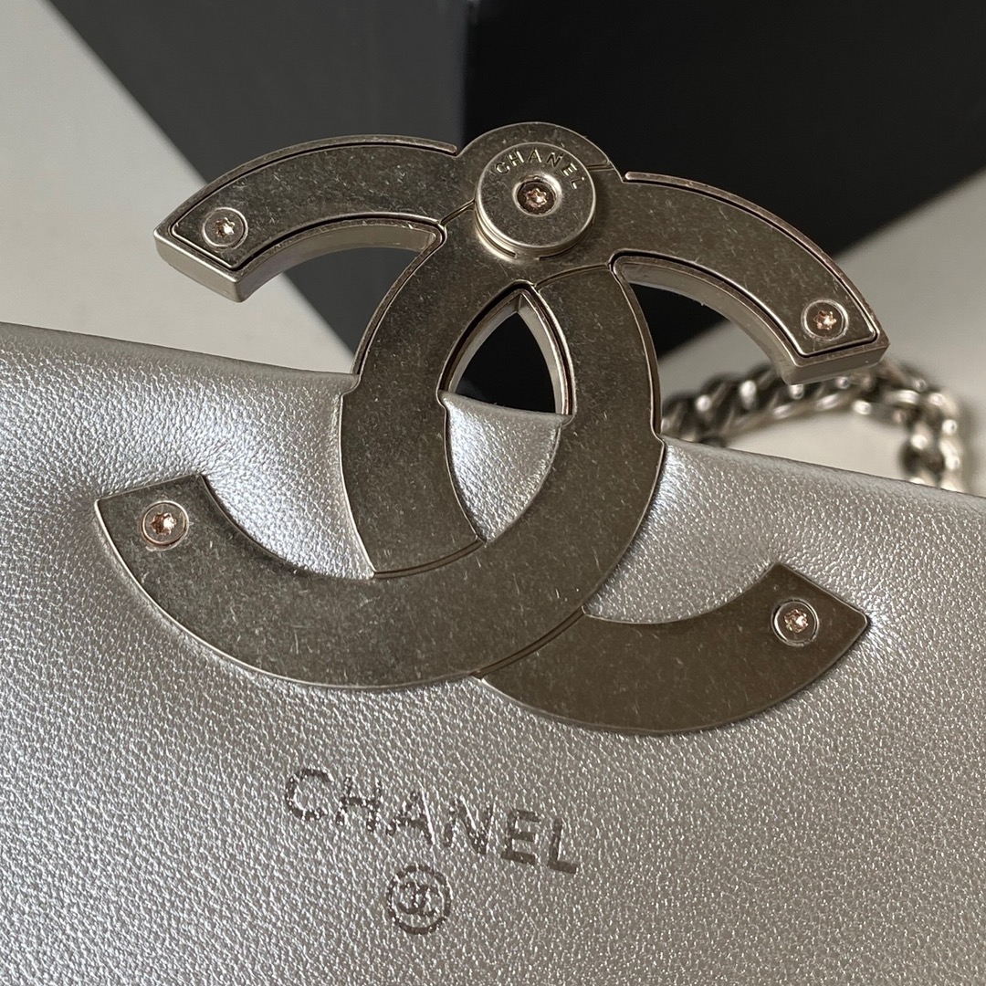 [TOP] CHANEL 23P  Mini Flap Bag 11X14.5X3.3cm - SHW - Silver