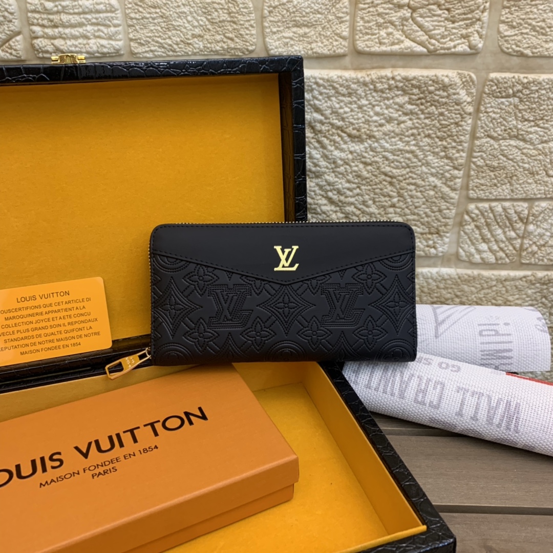 [TOP] Louis Vuitton LV LV Cowhide Wallet - Black