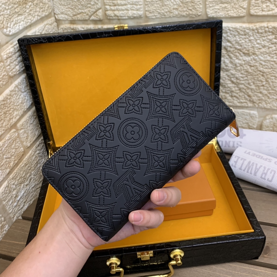 [TOP] Louis Vuitton LV LV Cowhide Wallet - Black