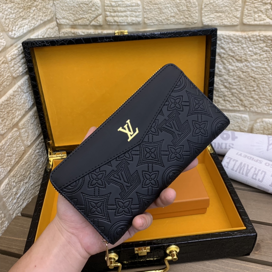 [TOP] Louis Vuitton LV LV Cowhide Wallet - Black