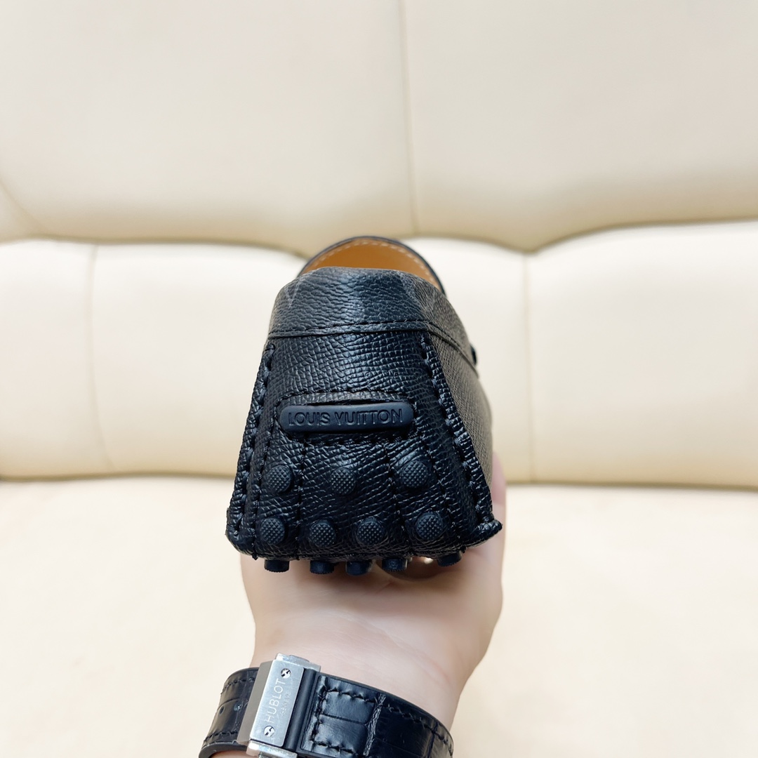 [TOP] Louis Vuitton LV LV Men's Calfskin lizard print shoes - Black