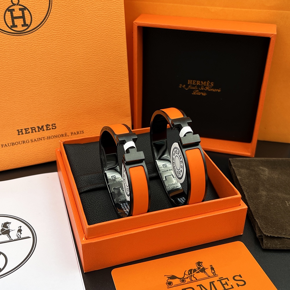 [TOP] HERMES H Logo Bracelet - 11 Colors