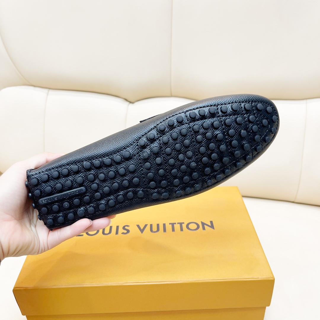 [TOP] Louis Vuitton LV LV Men's Calfskin lizard print shoes - Black