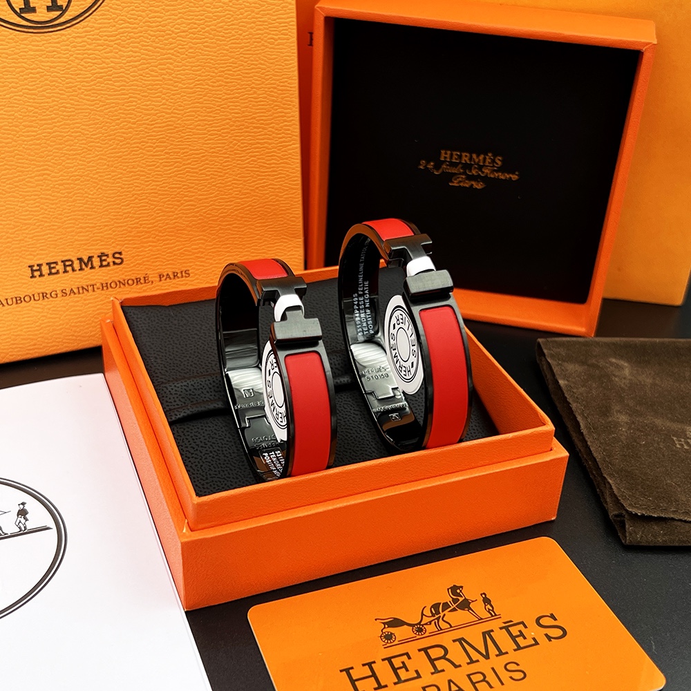 [TOP] HERMES H Logo Bracelet - 11 Colors