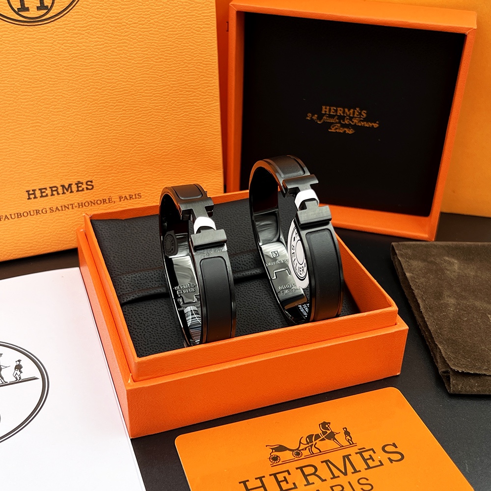 [TOP] HERMES H Logo Bracelet - 11 Colors