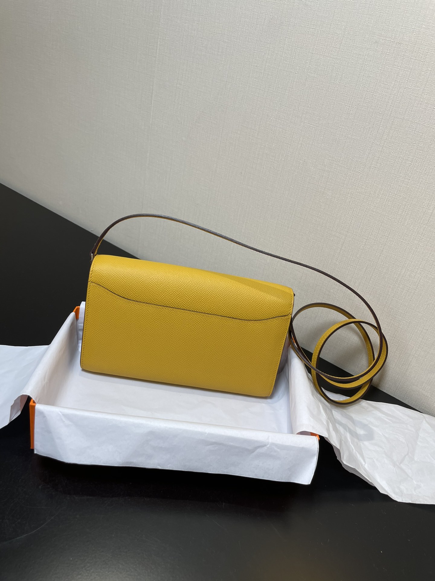 [TOP] HERMES Epsom Constance Long Wallet 20.5cm - Yellow