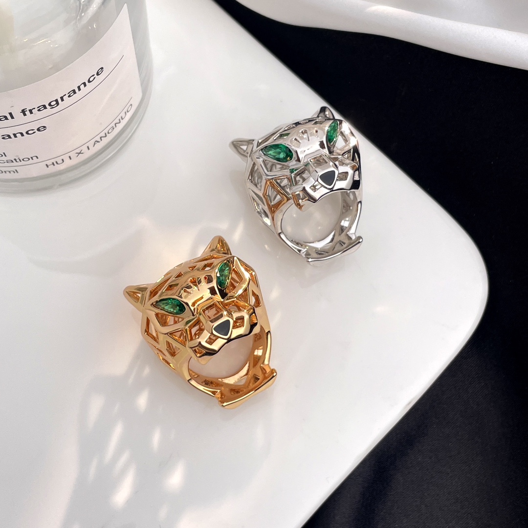 [TOP] Cartier Hollow leopard head Ring - 2 Colors