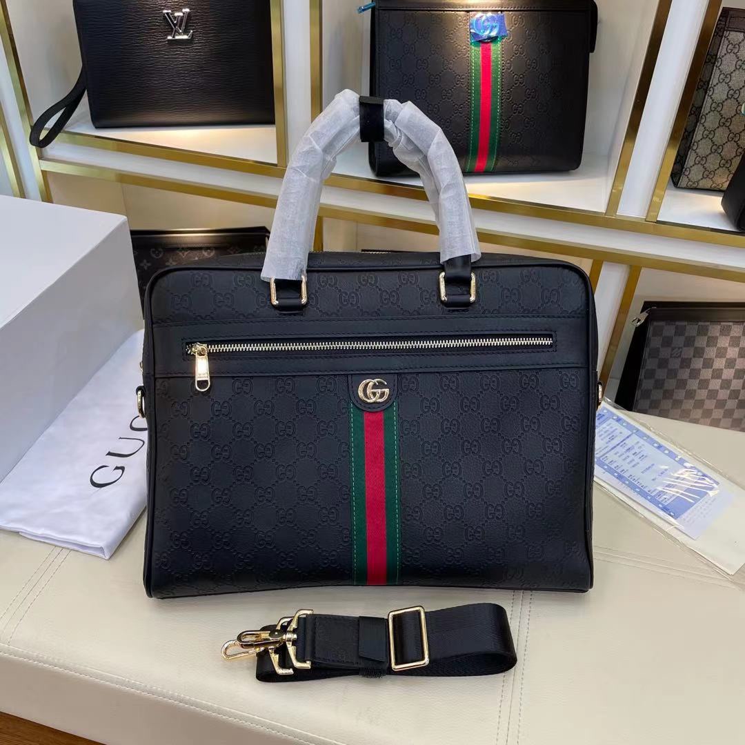 [TOP] GUCCI Men's Briefcases 36*27*7cm - Black