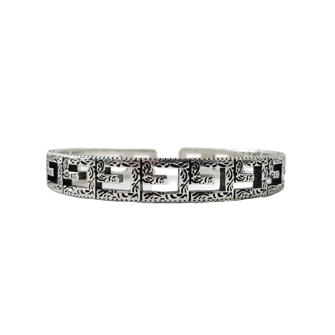 [TOP] GUCCI Open Bracelet - Silver