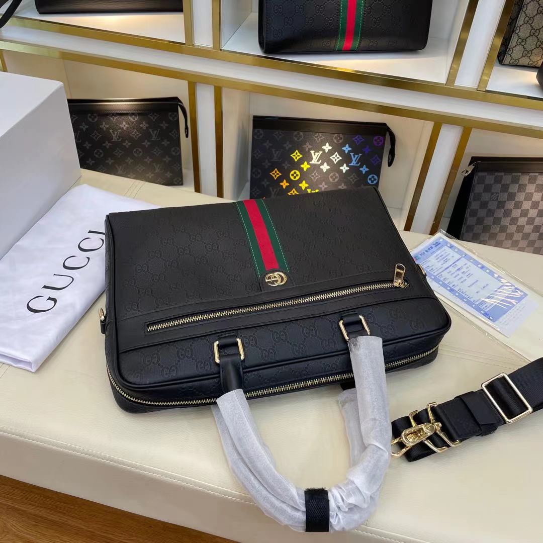 [TOP] GUCCI Men's Briefcases 36*27*7cm - Black