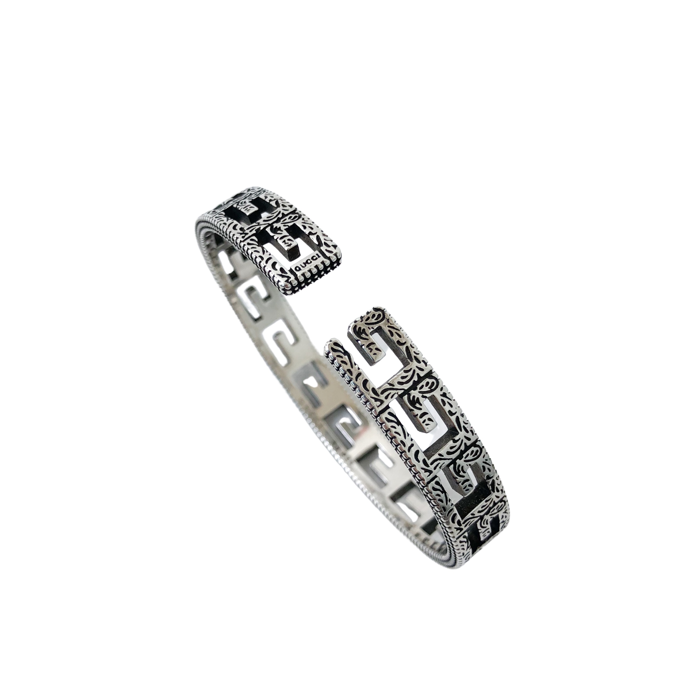 [TOP] GUCCI Open Bracelet - Silver