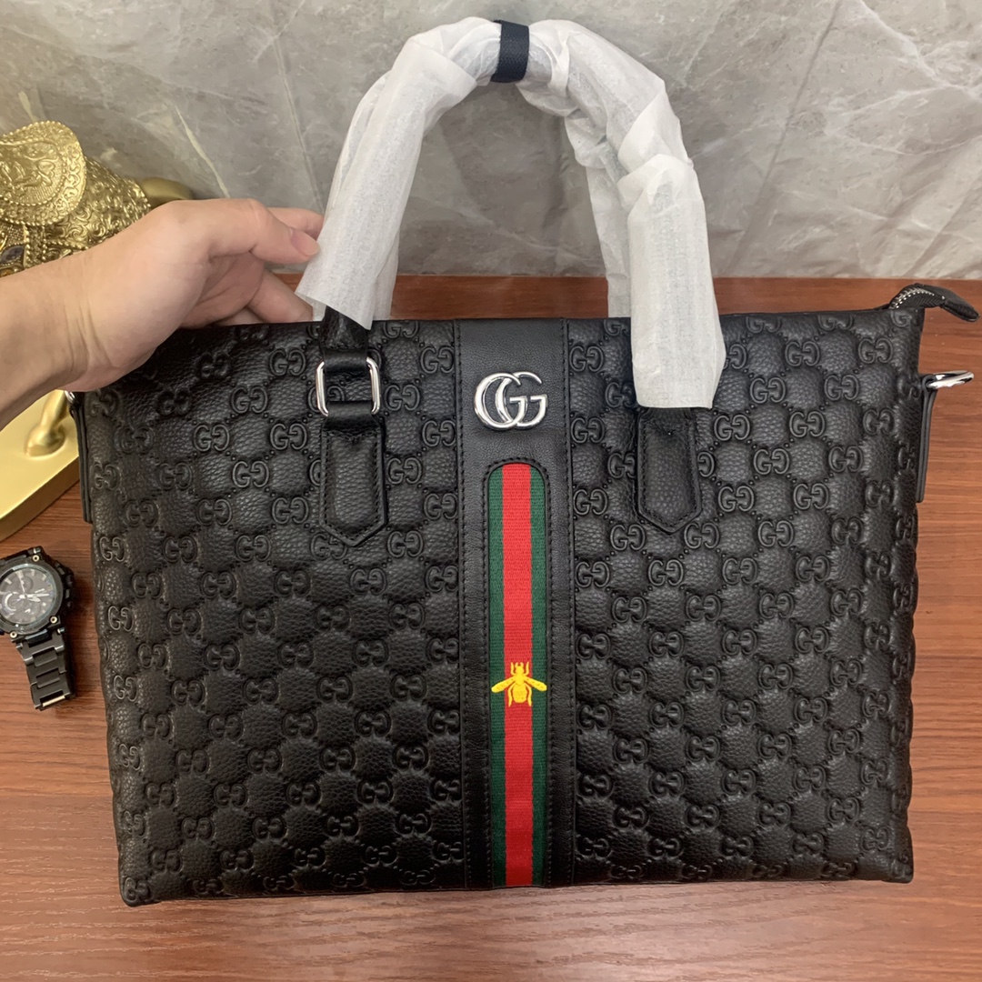 [TOP] GUCCI Men's Briefcases 29×39×6.5 cm - Black
