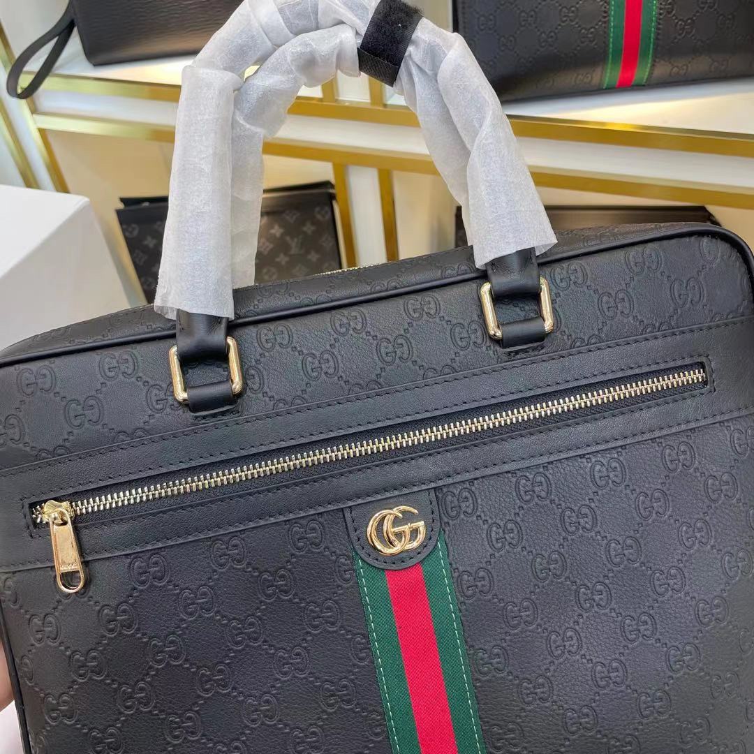 [TOP] GUCCI Men's Briefcases 36*27*7cm - Black