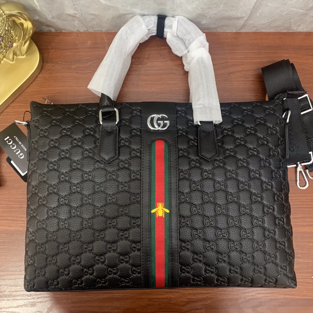 [TOP] GUCCI Men's Briefcases 29×39×6.5 cm - Black